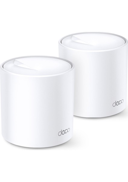 TP-Link Deco X20(2-pack), AX1800 Mbps, 1 GHz CPU, Yapay Zeka Desteği, Gigabit Portları, 150 Cihaza Kadar Bağlantı,  370 m²'ye Kadar Kapsama, Mobil Uygulama ile Kolay Kurulum, Wi-Fi 6 Mesh Sistemi