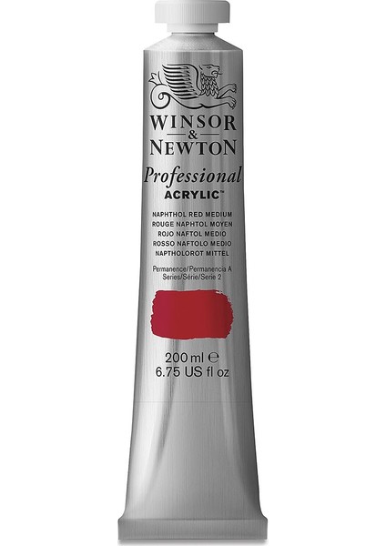 Professional Akrilik Boya 200 ml Naphthol Red Medium 423 S.2