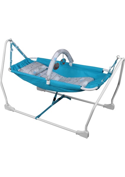 Baby Sleep Oyuncaklı Sallanır Bebek Beşiği - Hamak Beşik - Mavi