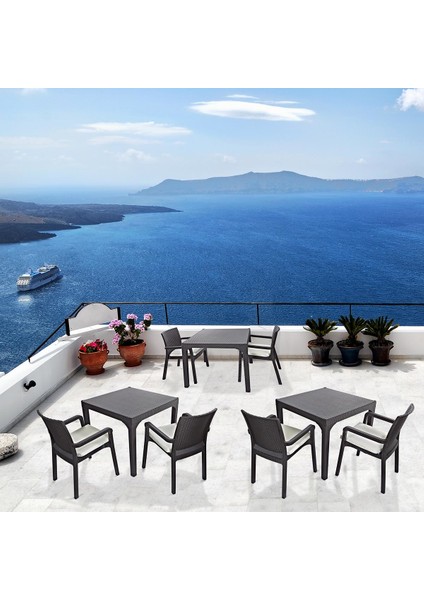 90x90 Comfort Rattan Masa | Bahçe & Balkon Masası fiyatları
