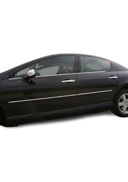 Peugeot 407 Sedan Paslanmaz Krom Cam Çıtası 4 Parça Blueoto