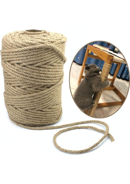 Kedi Tırmalama Ipi Sisal Halat 4 Mm X 10 M
