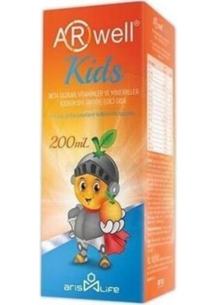 Kids Betaglukan Vitamin ve Mineraller Sıvı Şurup 200 ml