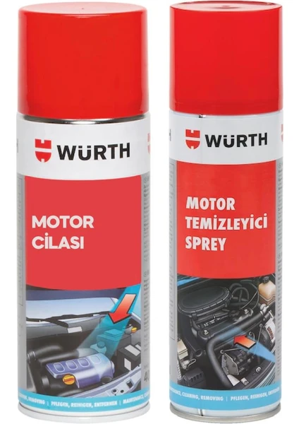 Motor Temizleyici Sprey 500 ml + Würth Koruma Cilası 400 ml