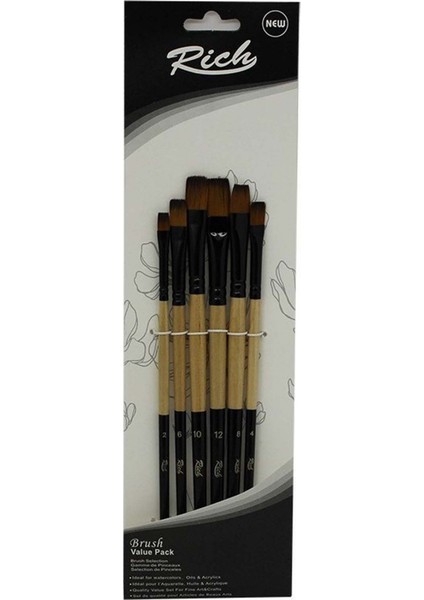 Açılı Yan Kesik Fırça Seti