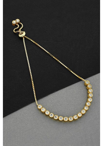 Altın Kaplamalı Gümüş Asansörlü Su Yolu Bileklik B076601 fiyatları