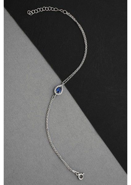 Damla Motifli Zirkon Taşlı Gümüş Bileklik B077201 fiyatları