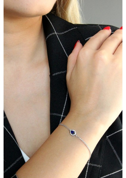 Damla Motifli Zirkon Taşlı Gümüş Bileklik B077201 fırsatları