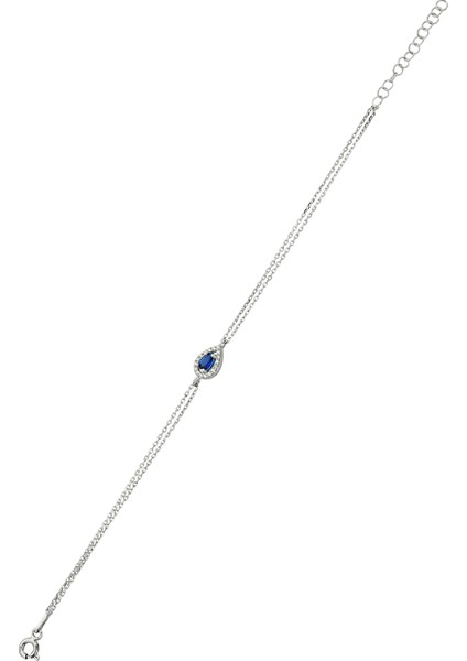 Damla Motifli Zirkon Taşlı Gümüş Bileklik B077201 indirimleri