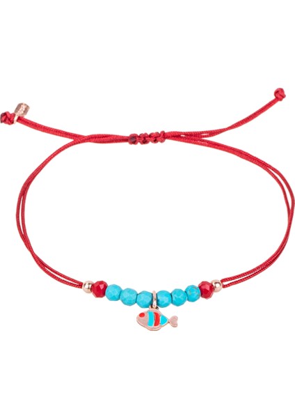 Gümüş Balık Motifli Taşlı Makrome Bileklik B078801 fiyatları