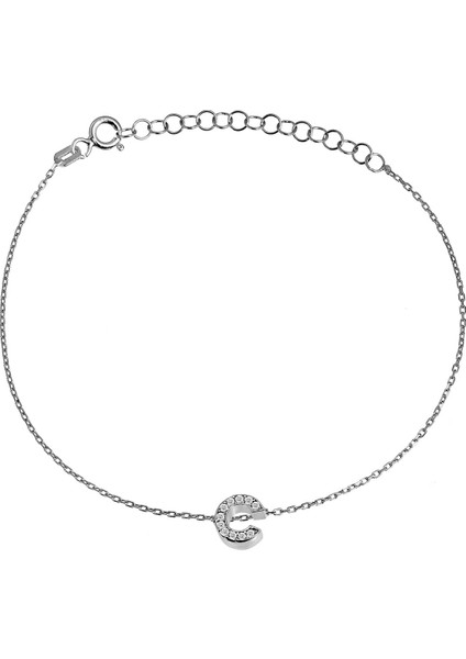 Gümüş C Harfi Bileklik B066601