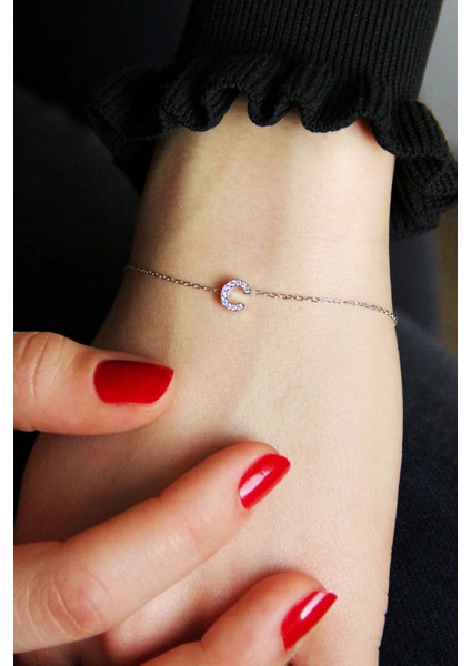 Gümüş C Harfi Bileklik B066601 fiyatları