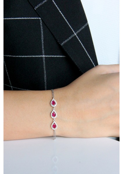 Gümüş Damla Dizisi Bileklik B077901