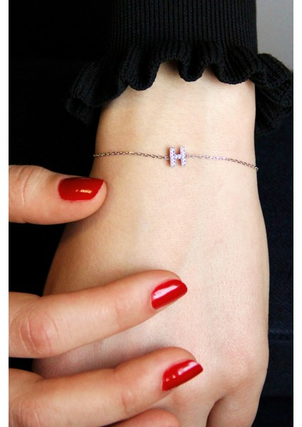 Gümüş H Harfi Bileklik B067101 fiyatları