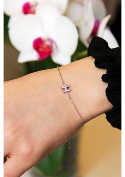 Gümüş H Harfi Bileklik B067101 modelleri