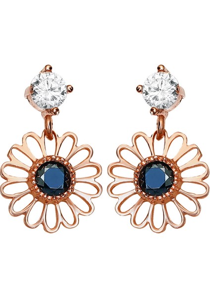 Gümüş Mini Sallantılı Çiçek Küpe K081801