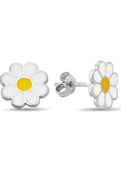 Gümüş Papatya Küpe K088601