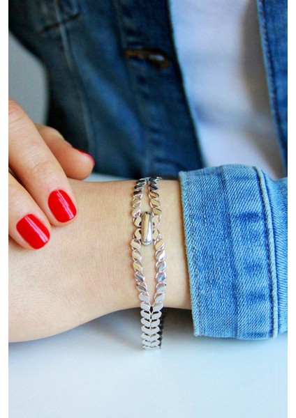 Gümüş Tasarım Bileklik B074201