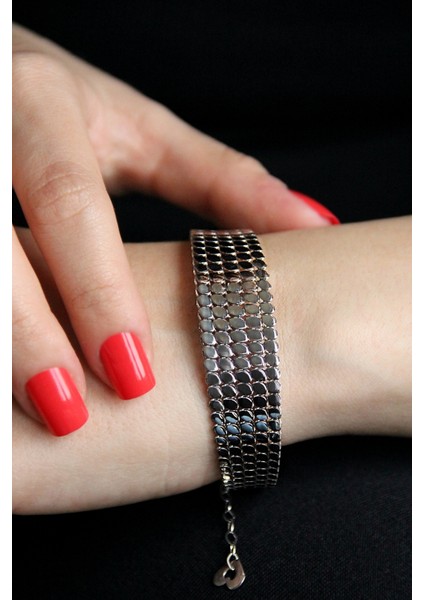 Gümüş Tasarım Kelepçe Bileklik B073401