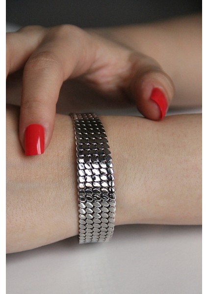 Gümüş Tasarım Kelepçe Bileklik B073401 modelleri