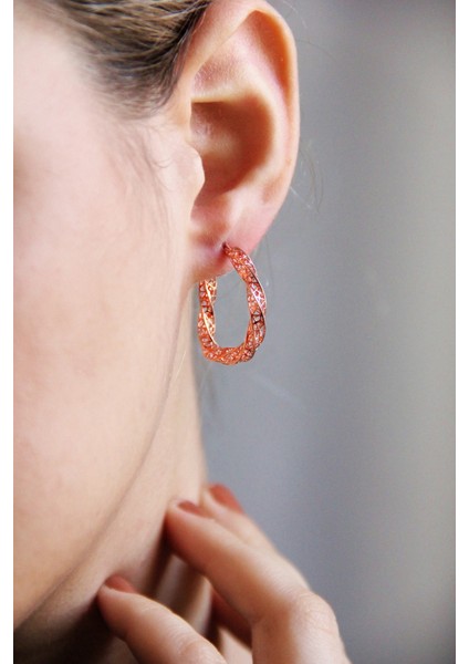 Gümüş Tasarım Rose Füzyon Küpe K087401 modelleri