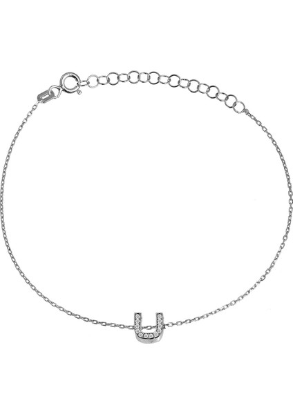 Gümüş U Harfi Bileklik B068201