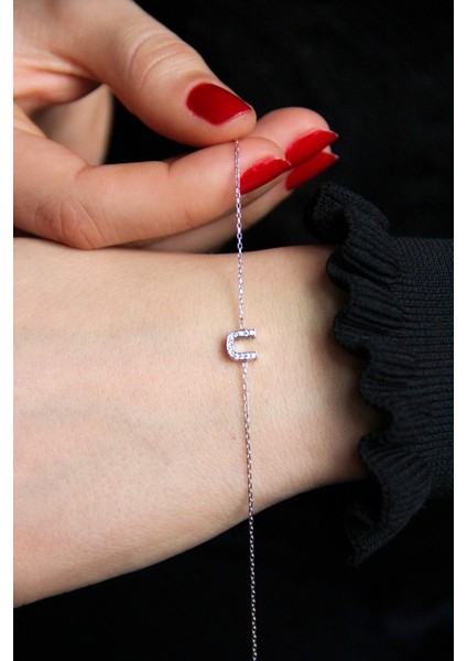 Gümüş U Harfi Bileklik B068201 modelleri