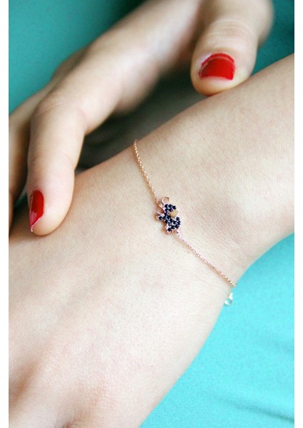 Siyah Taşlı Gümüş Fil Bileklik B048201 fiyatları