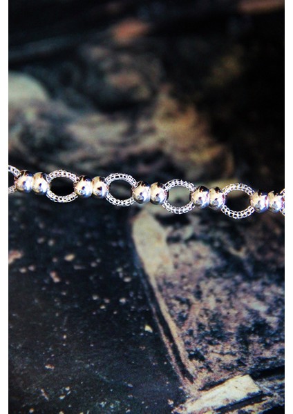 Top Motifli Gümüş Tasarım Füzyon Bileklik B072701 indirimleri