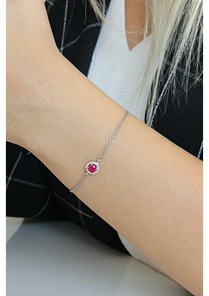 Zirkon Taşlı Gümüş Bileklik B077401