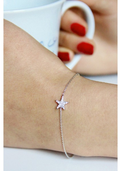 Zirkon Taşlı Gümüş Yıldız Bileklik B045901 fiyatları