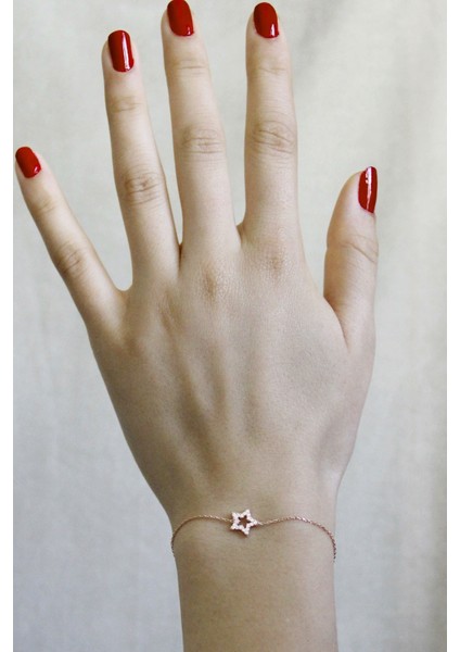 Zirkon Taşlı Gümüş Yıldız Bileklik B051801 fiyatları