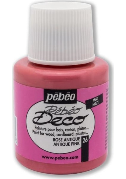 Deco Mat Ahşap Boyası Şişe 110 ml Antik Pembe