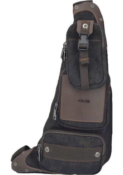 Ccs Kanvas Kumaş Sırt Çantası Body Bag Siyah