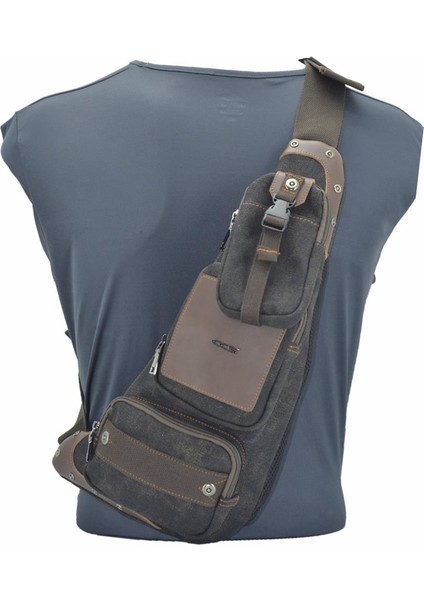 Ccs Kanvas Kumaş Sırt Çantası Body Bag Siyah