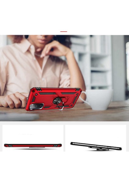 Samsung Galaxy S20 Fe Kılıf Çift Katmanlı Yüzüklü Manyetik Vega Kapak Lacivert + Tam Kaplayan 5d Cam Ekran Koruyucu Rose fırsatları