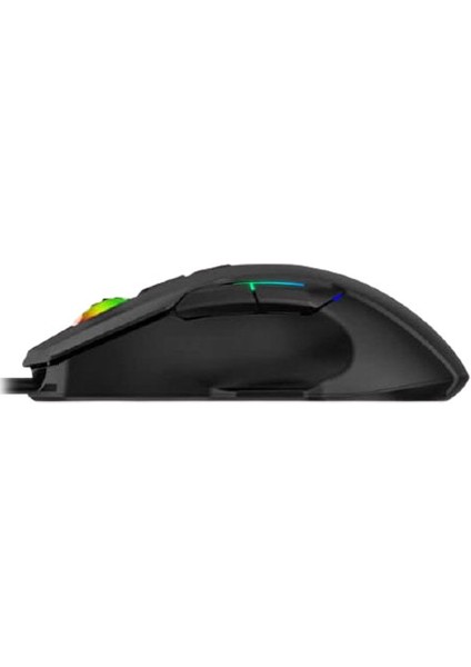 MS1012A Kablolu Rgb Optik Oyuncu Mouse Siyah