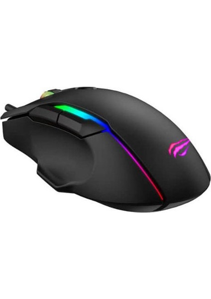 MS1012A Kablolu Rgb Optik Oyuncu Mouse Siyah