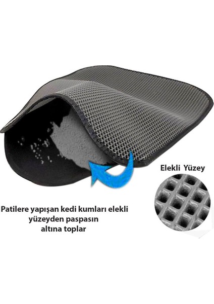 Elekli Kedi Tuvalet Önü Paspası Gri 45X60 cm