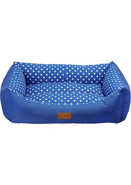 Tarte Dikdörtgen Lacivert Benekli Kedi ve Köpek Yatağı Large