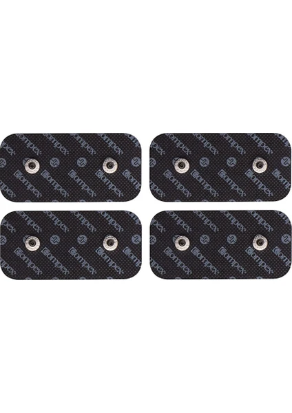 42216-4 Compex Performance Dual Snap 5 x 10 cm Çift Çıtçıtlı Siyah Tens Elektrot Pedi, 4 Adet