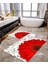 Kırmızı Papatya Desenli 2'li Banyo Paspas Seti TLAHMP-040 1
