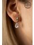 Swarovski Taşlı Damla Model Rose Kaplama Gümüş Küpe 1