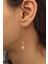 Sallantılı Tekli Gemi Dümeni Küpe Nano Zirkon Taşlı Rose Gold Kaplama 925 Ayar Gümüş Küpe 1