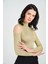 Omuz Basları Açık Balıkcı Yaka Bluz | BLZ14344 Bej 5