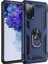 Samsung Galaxy S20 Fe Kılıf Çift Katmanlı Yüzüklü Manyetik Vega Kapak Lacivert + Tam Kaplayan 5d Cam Ekran Koruyucu Lacivert 1
