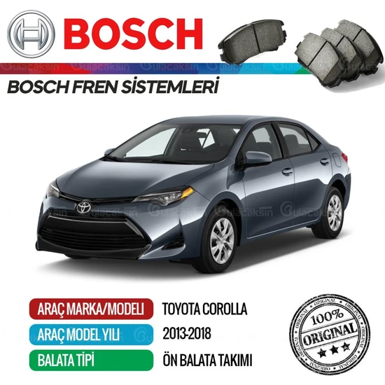 Bosch Toyota Corolla 2013 - 2018 Ön Fren Balata Takımı - Bosch