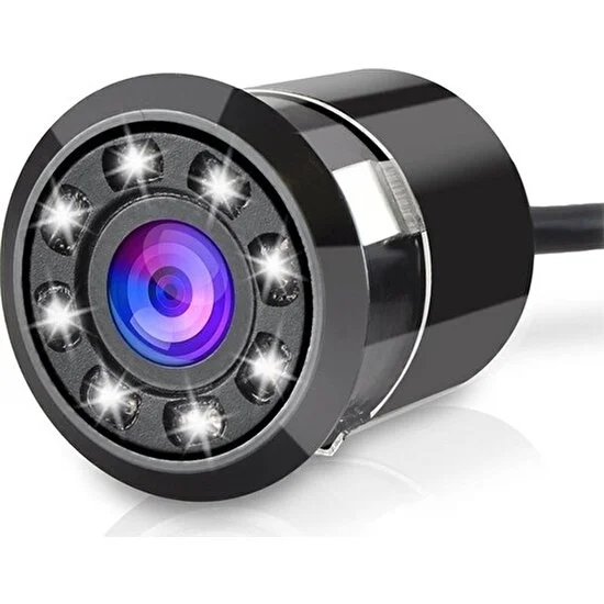 Araç Geri Kamerası Hd 8 LED Gece Görüş Geniş Açı Su Geçirmez