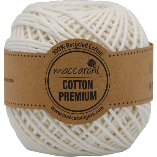 Maccaroni Cotton Premium Tek Büküm Tarama Makrome Hobi İpi 100 gr 85 M 2 mm
