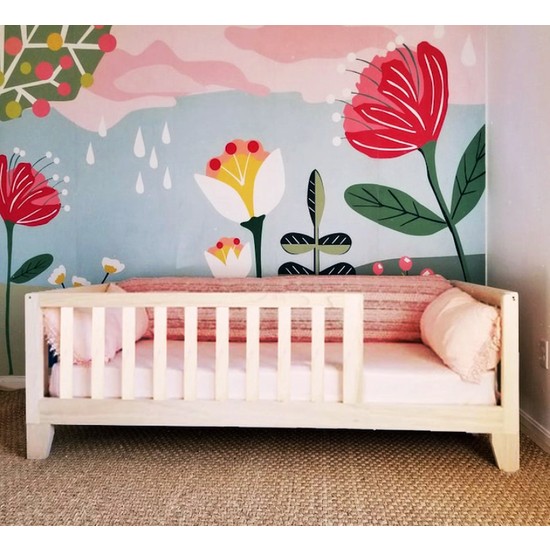 Köşk Mobilya Montessori Yatak Çatısız Kalın Ayaklı Model